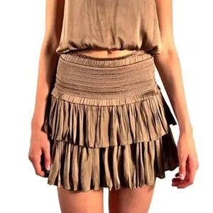 Pookie & Sebastian Mystra Silk Ruffle Skirt Size Large
